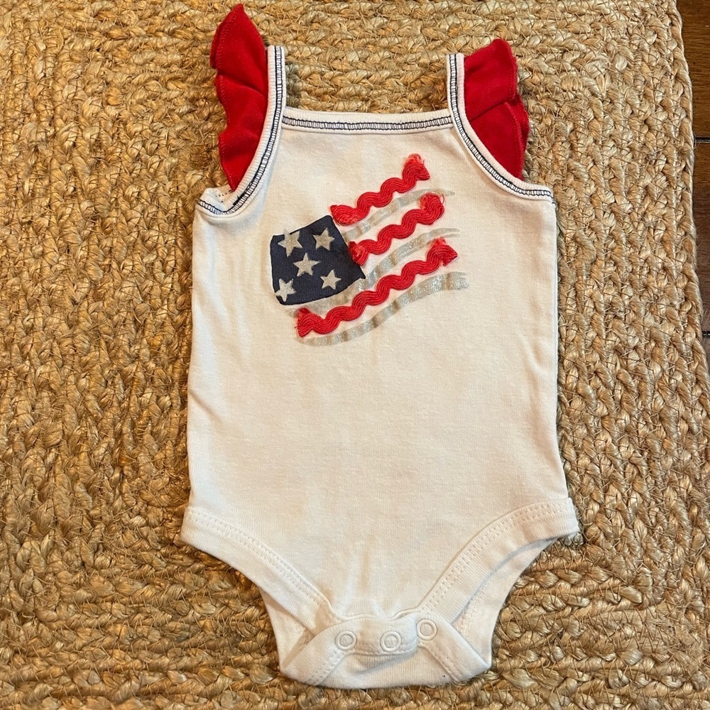 NB Patriotic short sleeve onesie